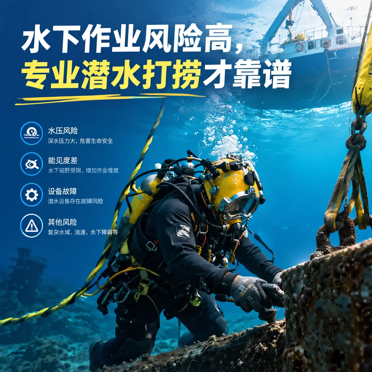 水下作业风险高，宁波专业潜水打捞才靠谱
